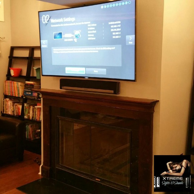 TV Mounted Over Fireplace New Jersey Traditional New York by