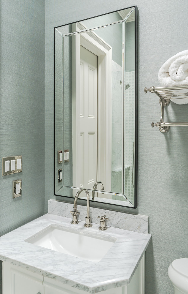 Grasscloth Wallpaper Bathroom Transitional Bathroom New Orleans