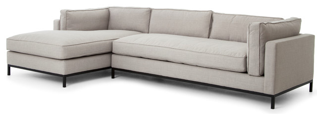 Diorama Modern Clic Light Grey Left Arm Chaise Sectional Sofa