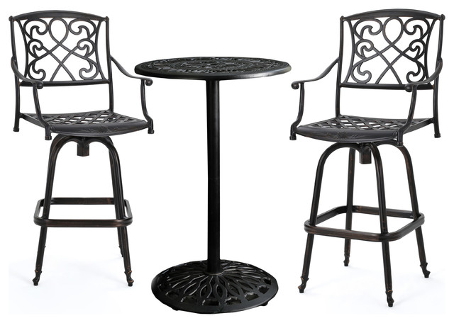 Paris Outdoor Copper Cast Aluminum Bistro 3 Piece Set Contemporary Paris Outdoor Copper Cast Aluminum Bistro 3 Piece Set