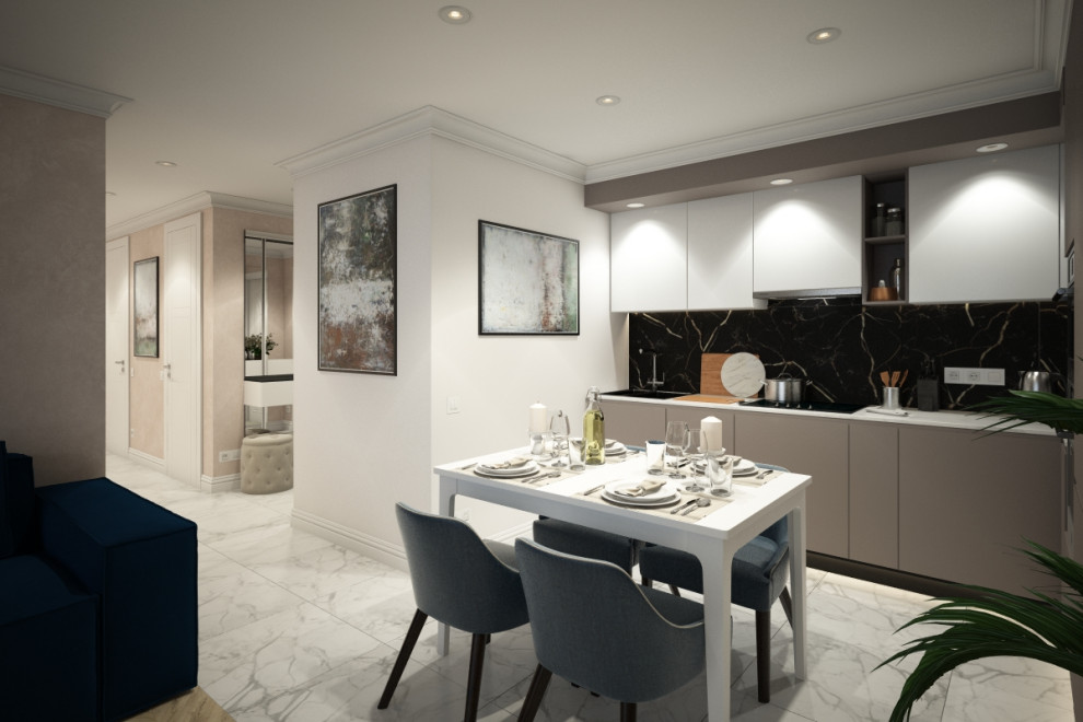 Светлая квартира в современном стиле в Санкт-Петербурге