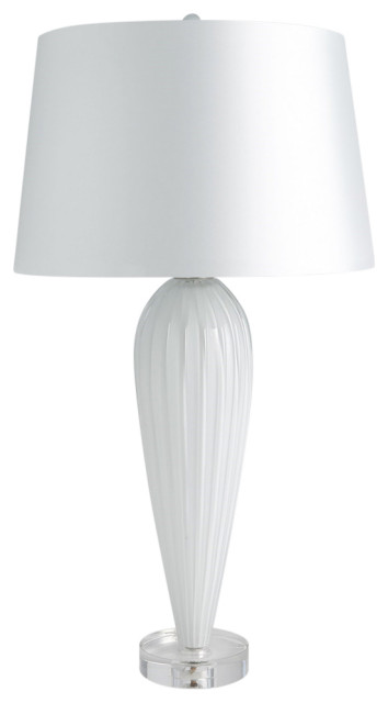 Teardrop Glass Lamp, White