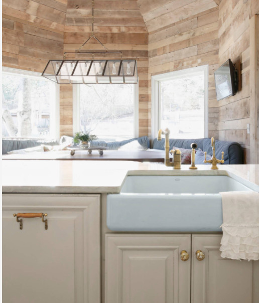 Blue Apron Sink + Reclaimed Wood Kitchen