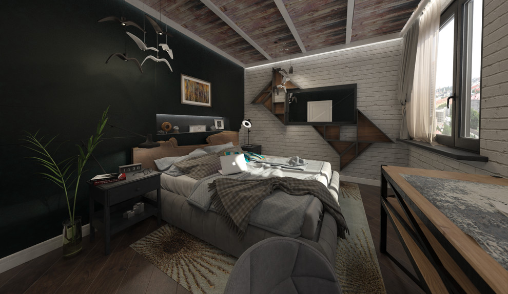 Спальня в квартире для молодой пары.