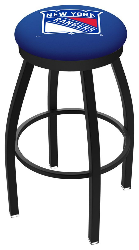 Holland L8B2B New York Rangers 30" Swivel Bar Stool Black Contemporary Bar Stools And