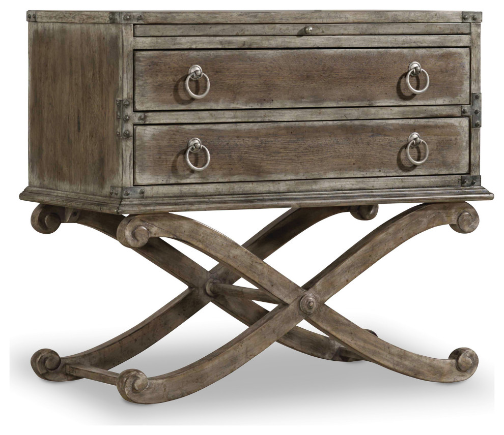 Hooker Furniture 2 Drawer Nightstand Light Wood Farmhouse Bedroom Furniture Sets By Buildcom