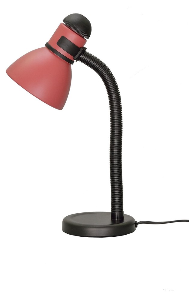 40039-2, 1-Light Desk Lamp, Black & Burgundy, 19" High