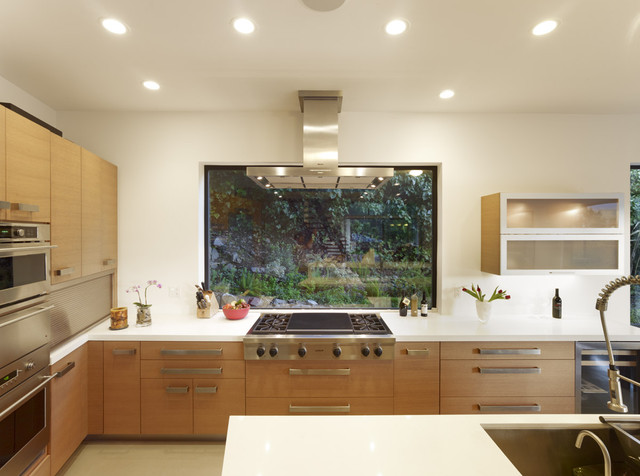 Mill Valley Contemporary Kitchen With Window At Range Modern