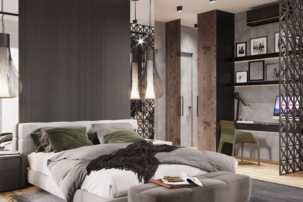 Дизайн-проект спальни в современном стиле в ЖК ‘Небесный’