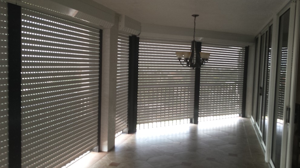 Roll Down Hurricane Shutters Patio Miami by C C Shutters