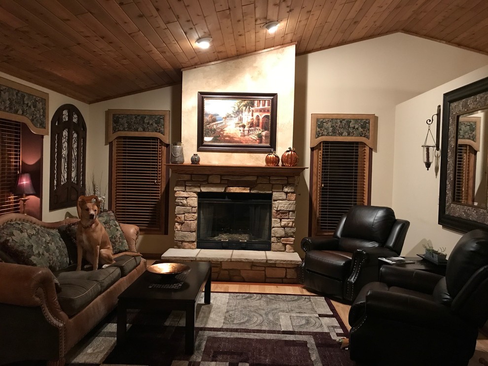 Out with the Tuscan and in with an updated transitional look-this is the before