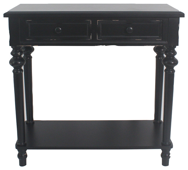 Shelton Accent End Table, 30 1/2" Tall, Black Traditional Side