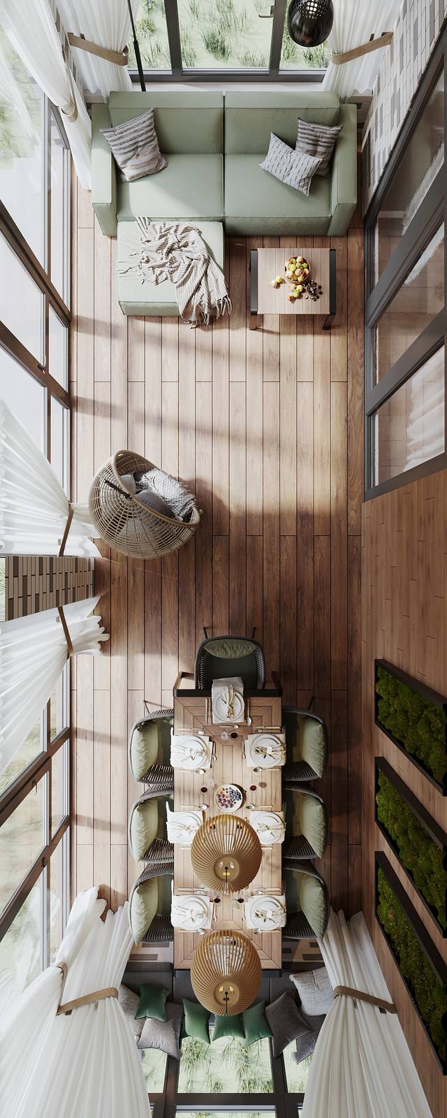 Остеклённая веранда в загородном доме