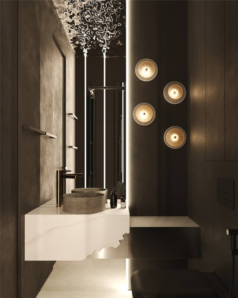 Эстетика, стиль и функциональность. Гостевой санузел, площадью 2,7 м²