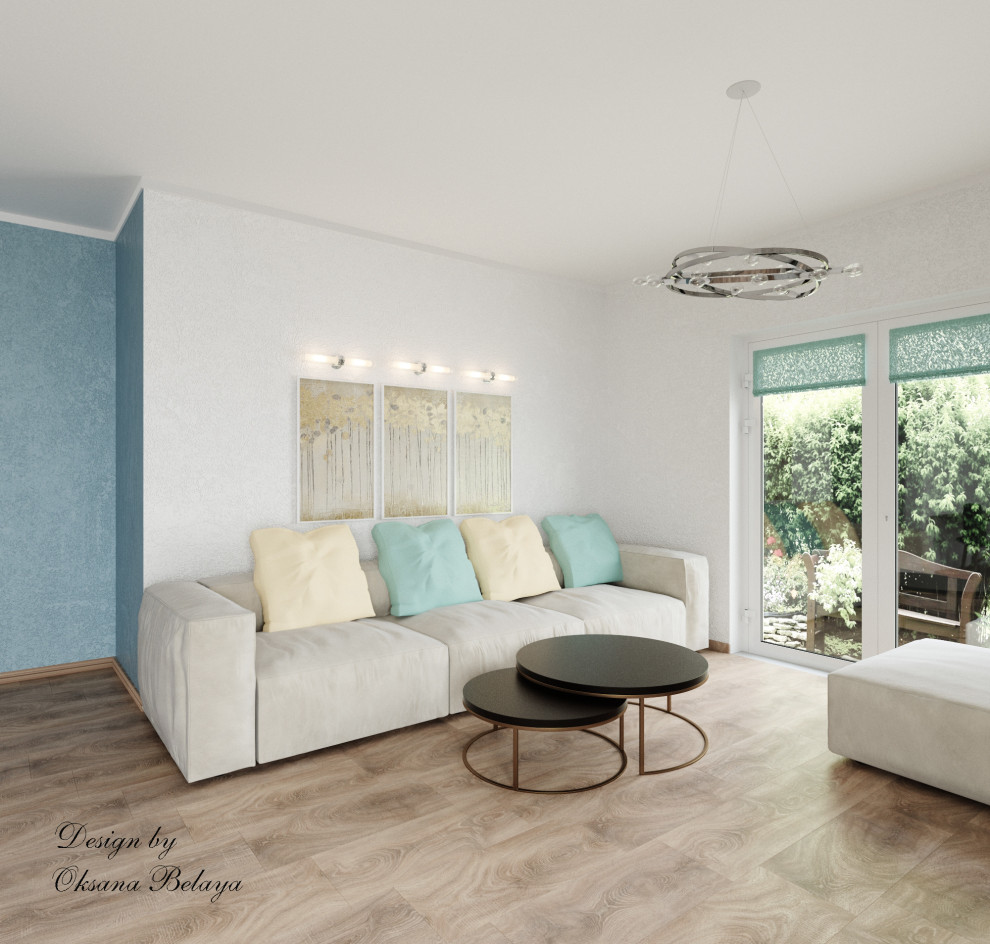 Частное домовладение гостиная-кухня