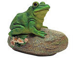 Verdigris Finish Dancing Frog Spitter Statue