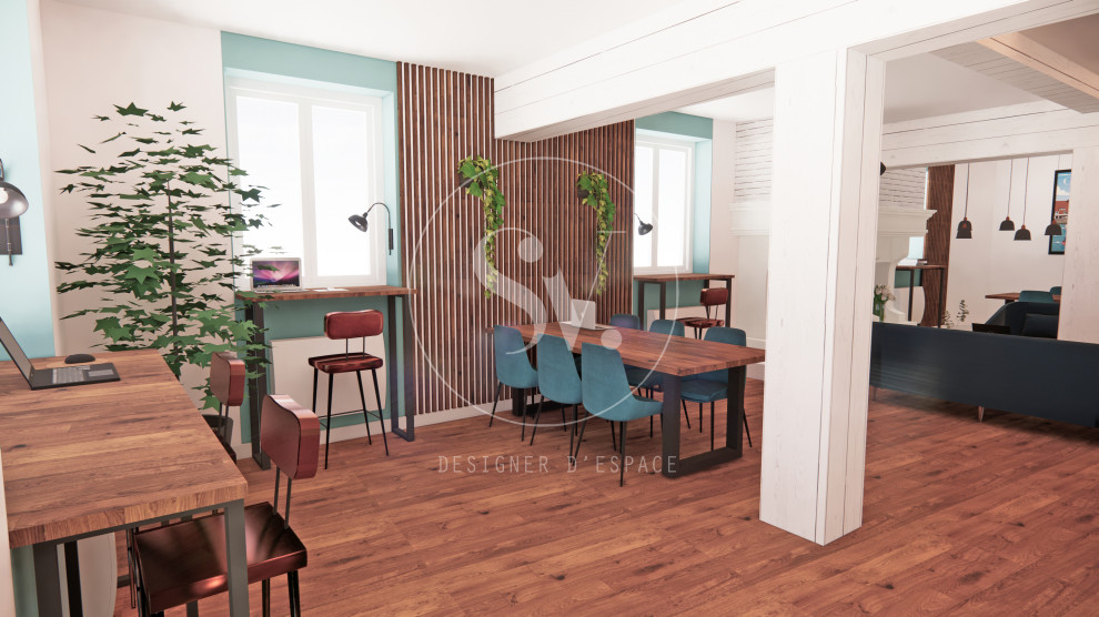 Design ideas for a beach style dining room in Lille.