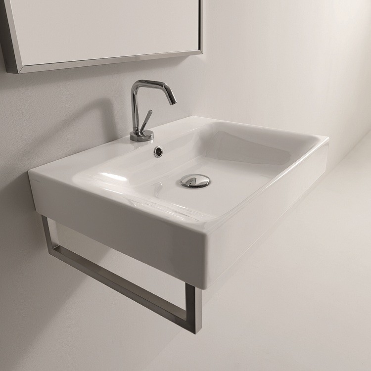 WS Bath Collections Cento 3531 Wall Hung or Counter Top Ceramic Sink 23.6" x 17.