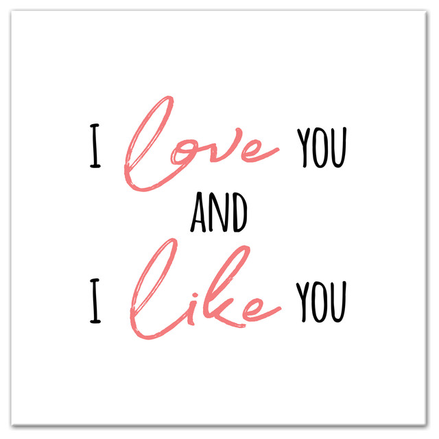 I Love You and I Like You Wall Art, 20x20 Contemporary Prints And