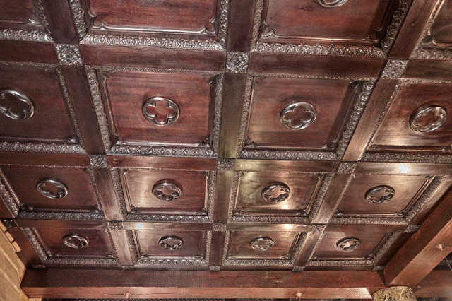 Convent conversion. amerikansk-craftsman-vardagsrum