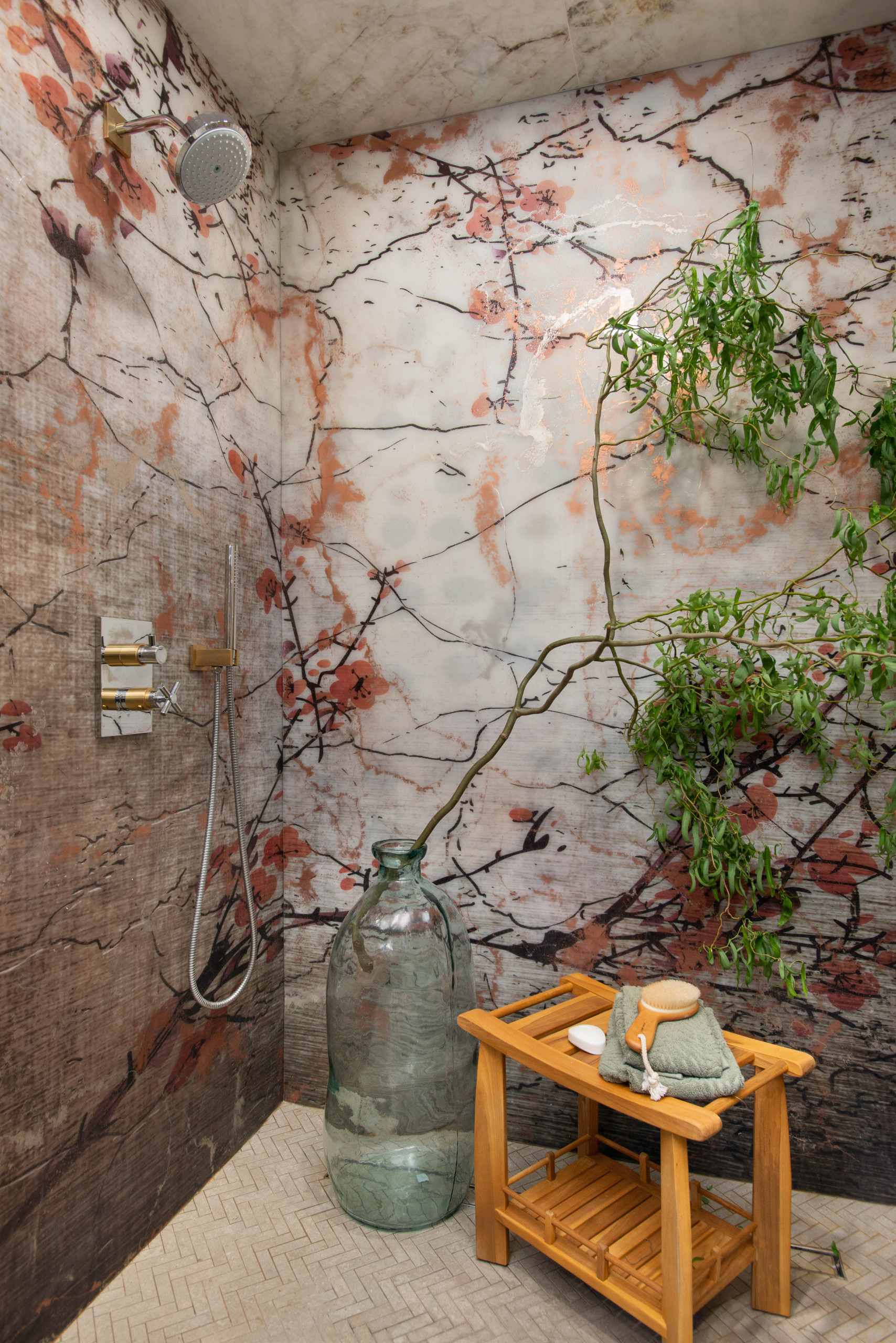 Modern Asian Inspired Primary Bathroom