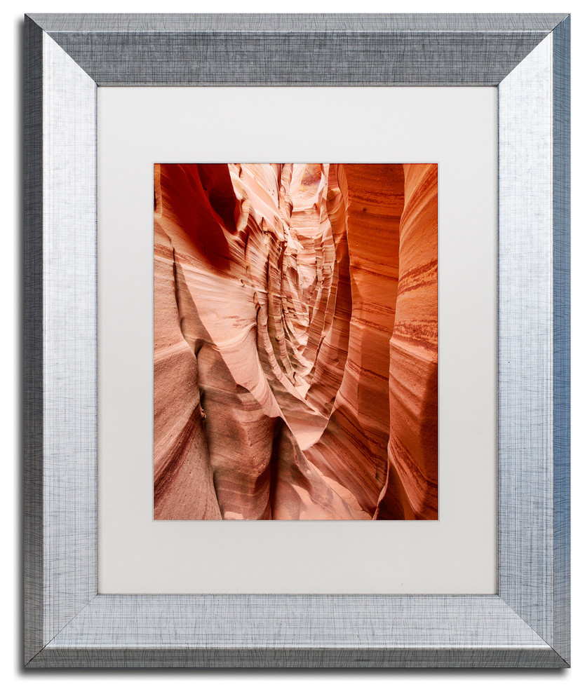 Blanchette Photography 'Sandstone Buttress', Silver Frame, White Matte, 11"x14"