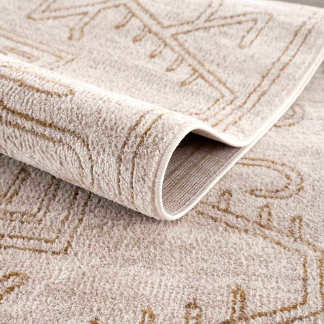 Divya Rug Hauteloom Azzan Cream & Charcoal Area Rug - 2' x 3' Rectangle, 7'10