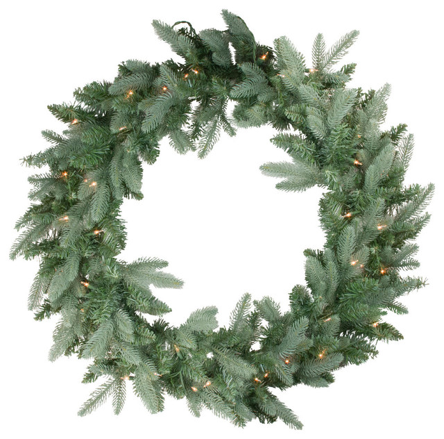 36" Washington Frasier PE/PVC Wreath, 304 Tips, 50 Clear Lights