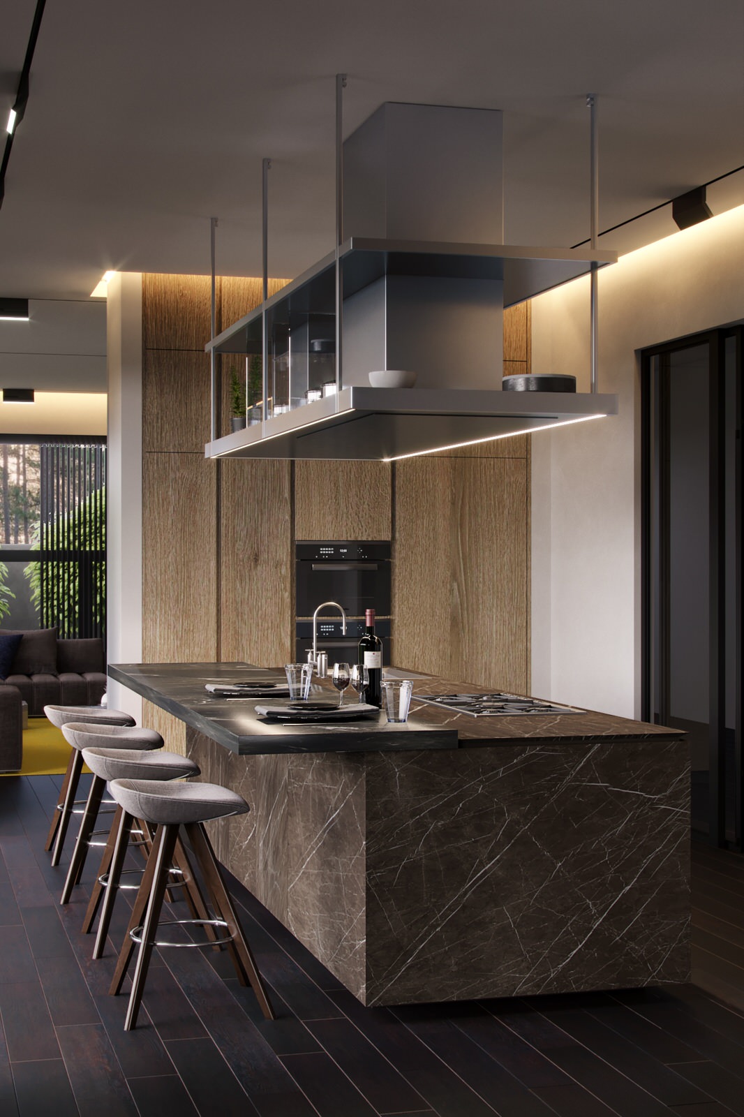 Интерьер дома возле леса