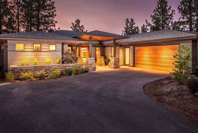 Three Pines contemporain-facade