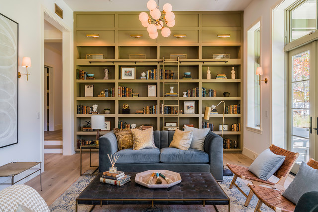 Rustic Canyon Estate transitional-living-room