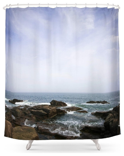 Acadia View Ocean Scene Shower Curtain Beach Style Shower