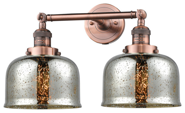 Innovations 2-LT LED Large Bell 18" Bathroom Fixture - Antique Copper
