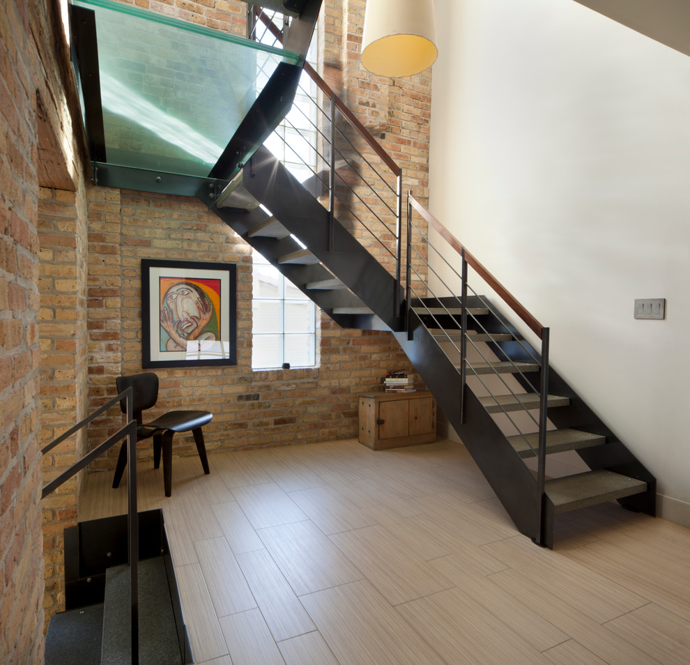 Design ideas for an industrial staircase in Chicago.