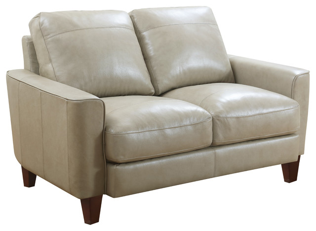 Landon Top Grain Leather Loveseat Transitional Loveseats By Oliver Pierce Houzz