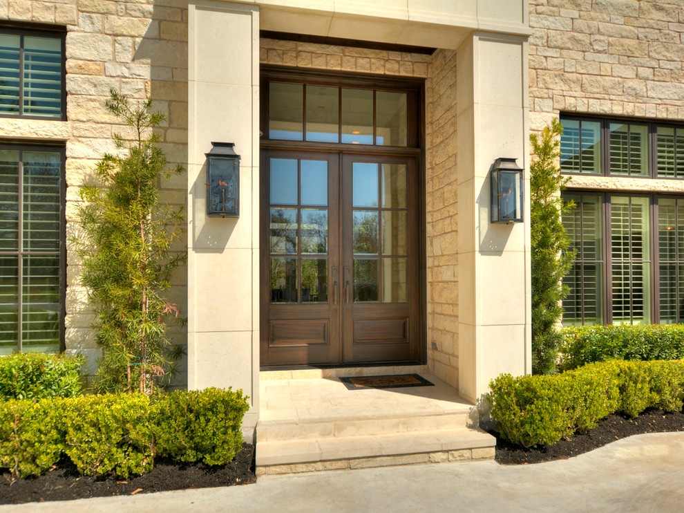 Inspiration for a transitional entryway remodel in Austin