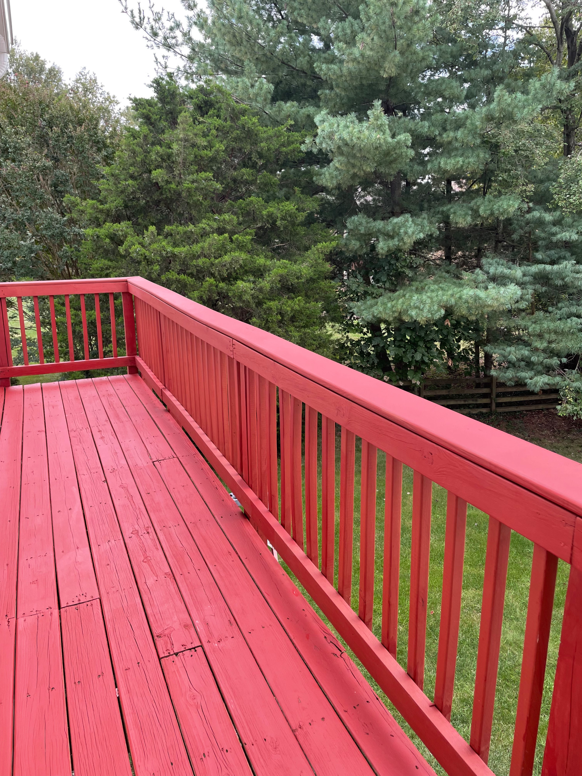 Deck stain and masonry repairs