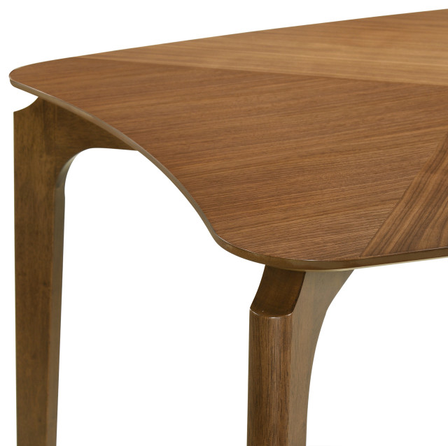 Kalia 5-Piece Wood Dining Set, Walnut Finish With Blue Fabric ...