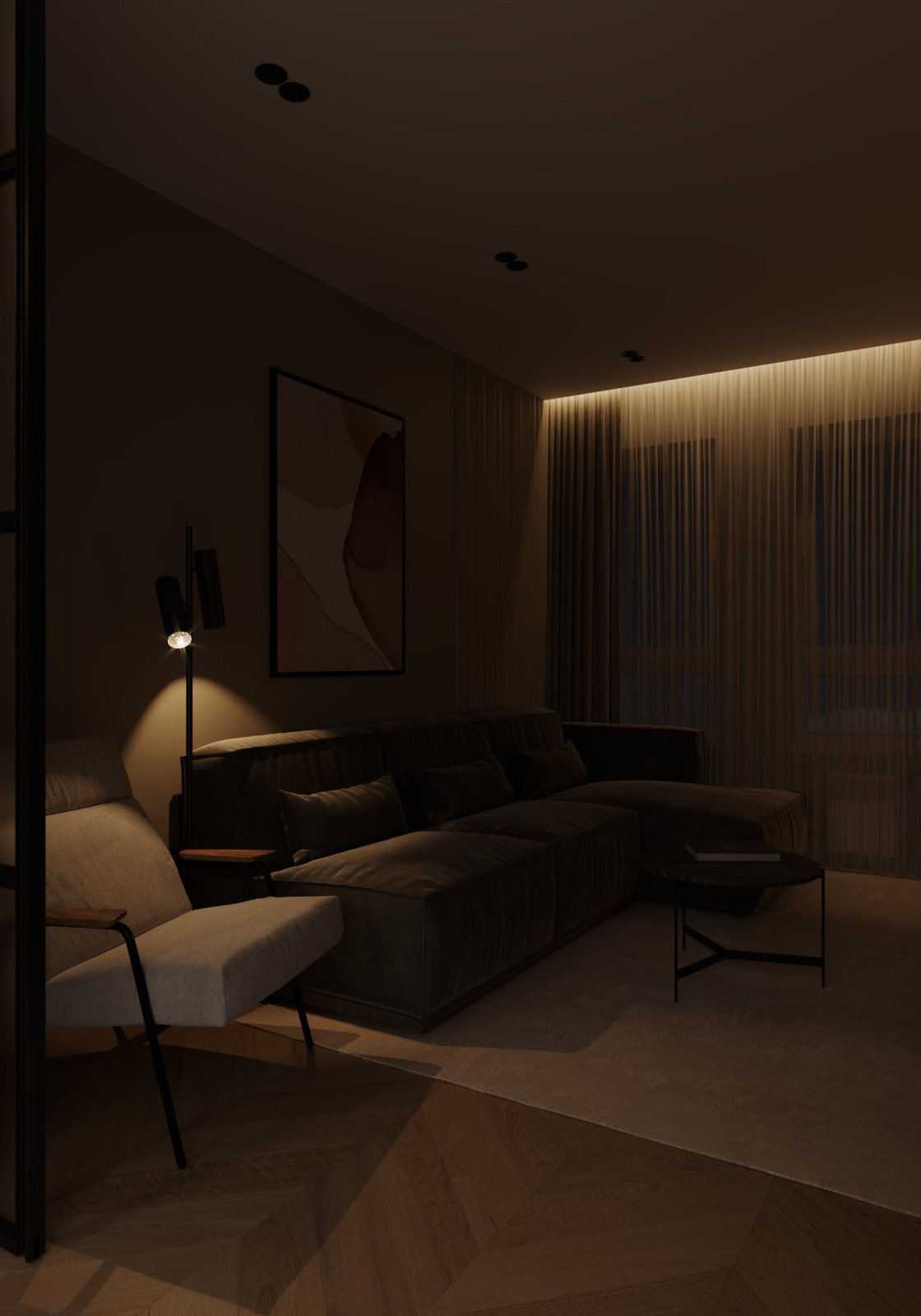 Гостиная (Трехкомнатная квартира, Пенза)