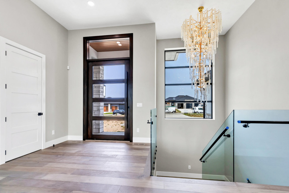 Front door - large transitional front door idea