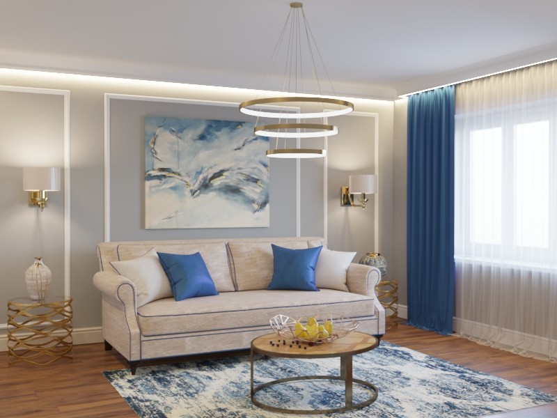 Дизайн гостиной в неоклассическом стиле