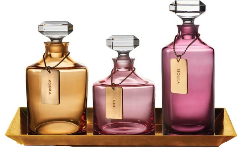 4Piece Waterford 'Rebel' Lead Crystal Decanters and Tray Contemporary Decanters by