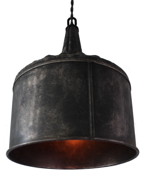 Funnel Pendant Light, Black Steel #farmhouse #pendant #zinc #farmhouselight