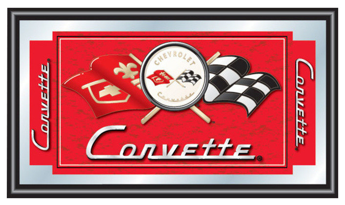 Corvette C1 Framed Mirror - Red