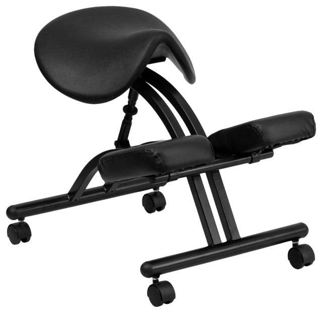 Office Side Chairs ergonomic kneeling mobile side chair, black fabric - contemporary Office Side Chairs ergonomic kneeling mobile side chair, black fabric - contemporary