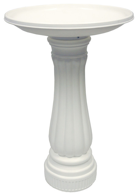 elements white wash resin bird bath