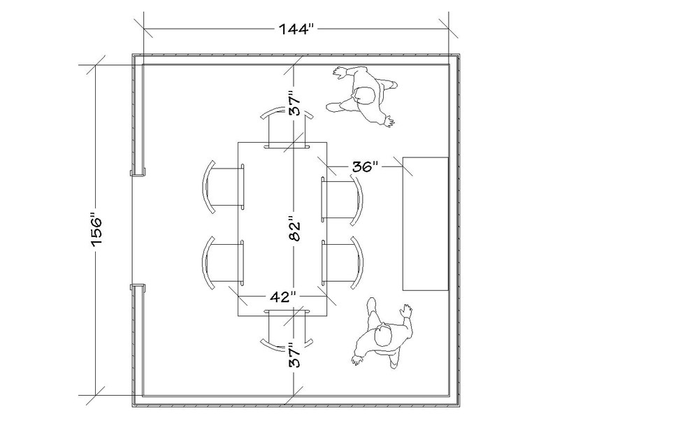 What size dining tables work well in a 12x12 dining room? Round, recta