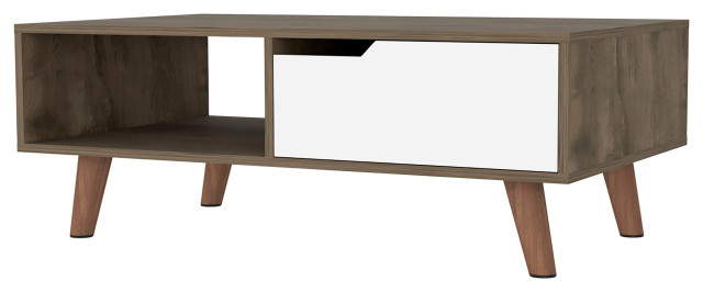 Hamburg Coffee Table 2.0 With 1 Open Shelf and 1 Drawer