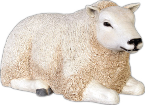 Life Size Sheep Lying Down Farmhouse Garden Statues And Yard Art By Queens Of Christmas