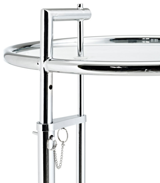 Eileen Gray Chrome Stainless Steel End Table, 20"L x 20"W x 37.5"H ...